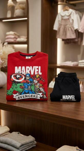 Conjunto Marvel Avengers Rojo doblado