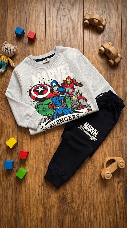 Conjunto Marvel Avengers Gris