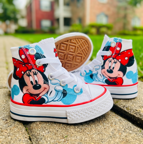 Tenis Minnie Mouse blancos para niña, par completo