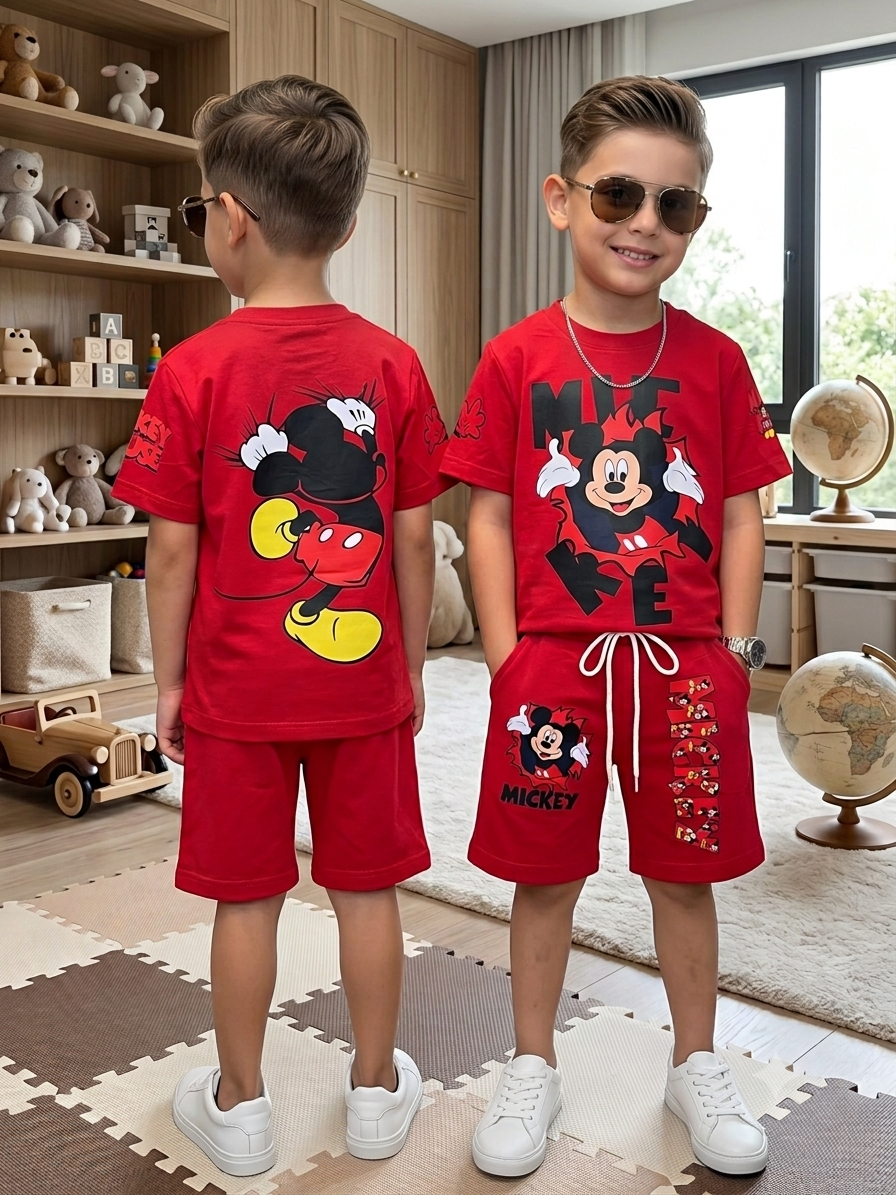 Conjunto Mickey Mouse Rojo - frente y espalda