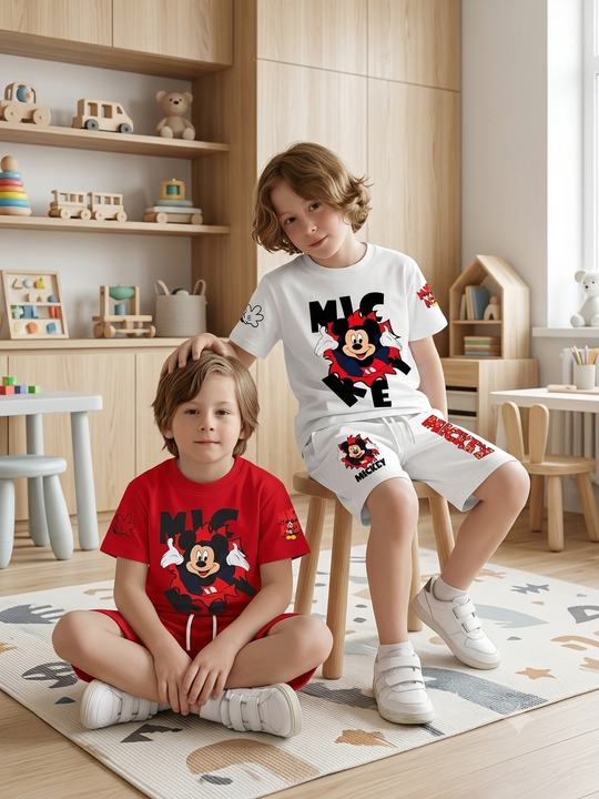 Conjunto Mickey Mouse - dos niños rojo y blanco