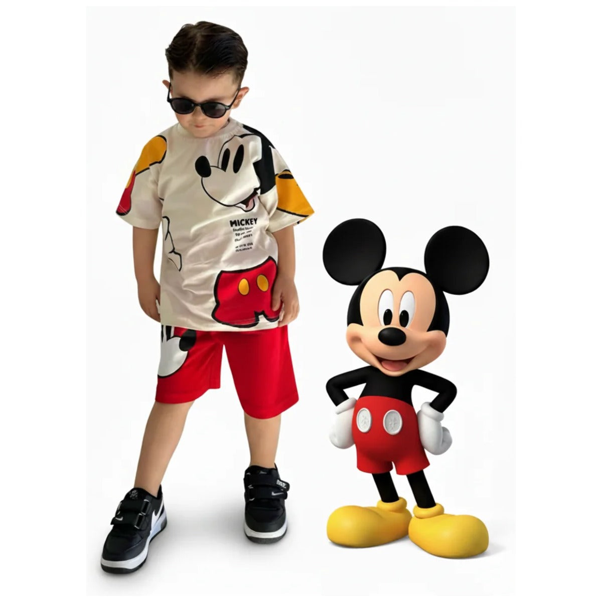 Conjunto Mickey Blanco Rojo
